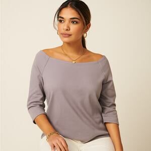 TUCKERNUCK Miranda Off The Shoulder Top Dusty Lilac Sz S {Z31}